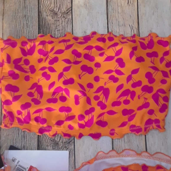 Salt & Cove Cherry on Top Smocked Bandeau Bikini - Picture 13 of 15